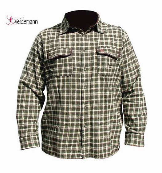 Veidemann flannel skjorte grønn/beige