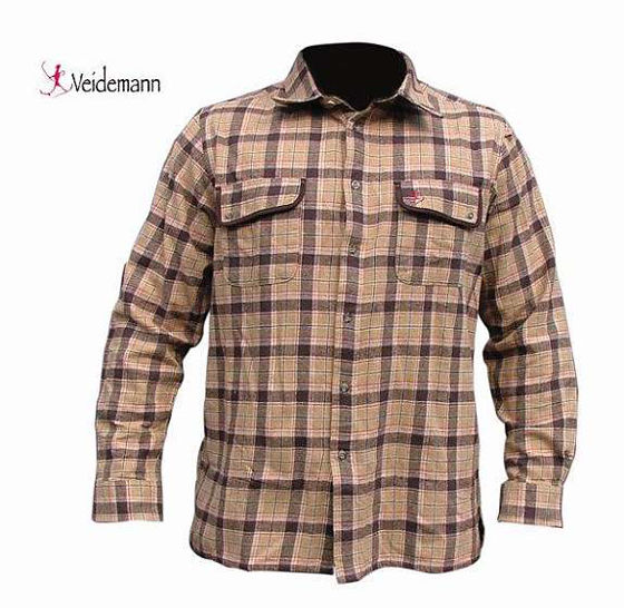 Veidemann flannel skjorte gul/brun/rød